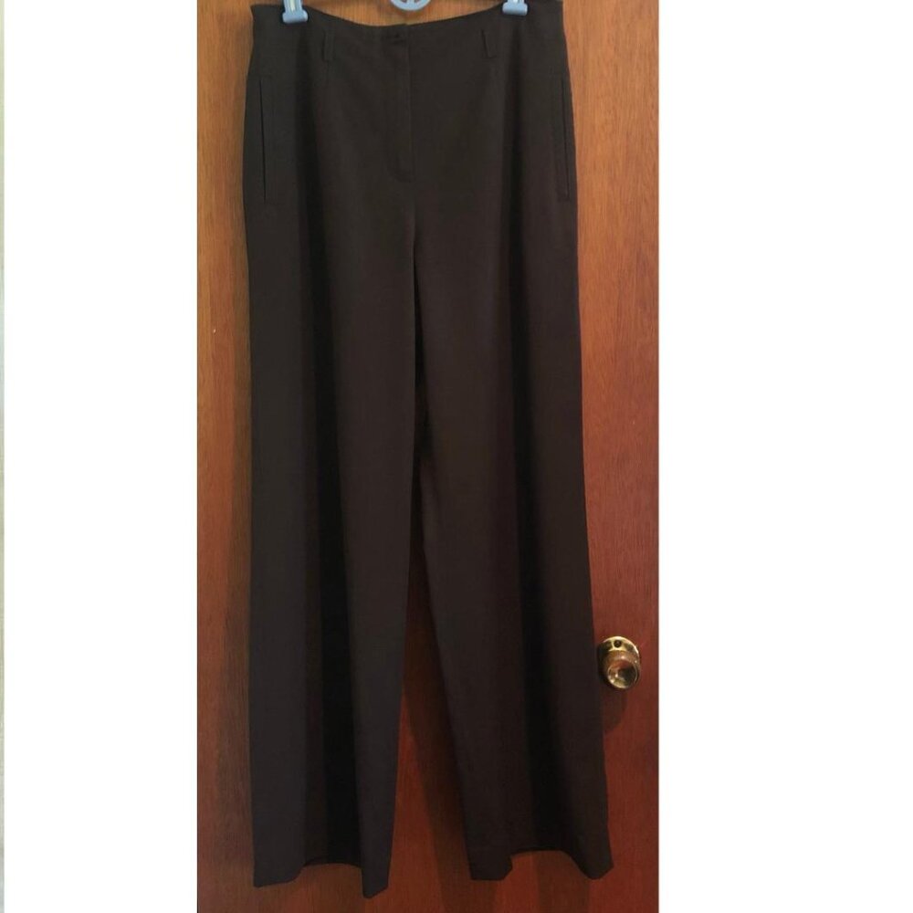 Jones New York Collection, Dark Brown, Hi-Rise, Wide Leg Dress Pants, Size 6